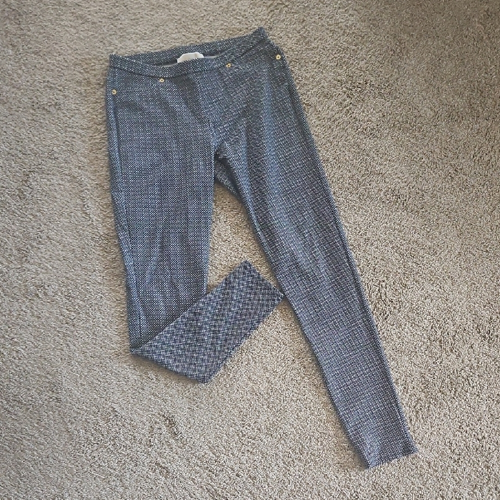 Michael Kors Black and White Textured Pants